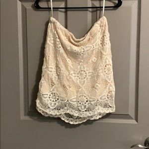 Cream/white lace skirt